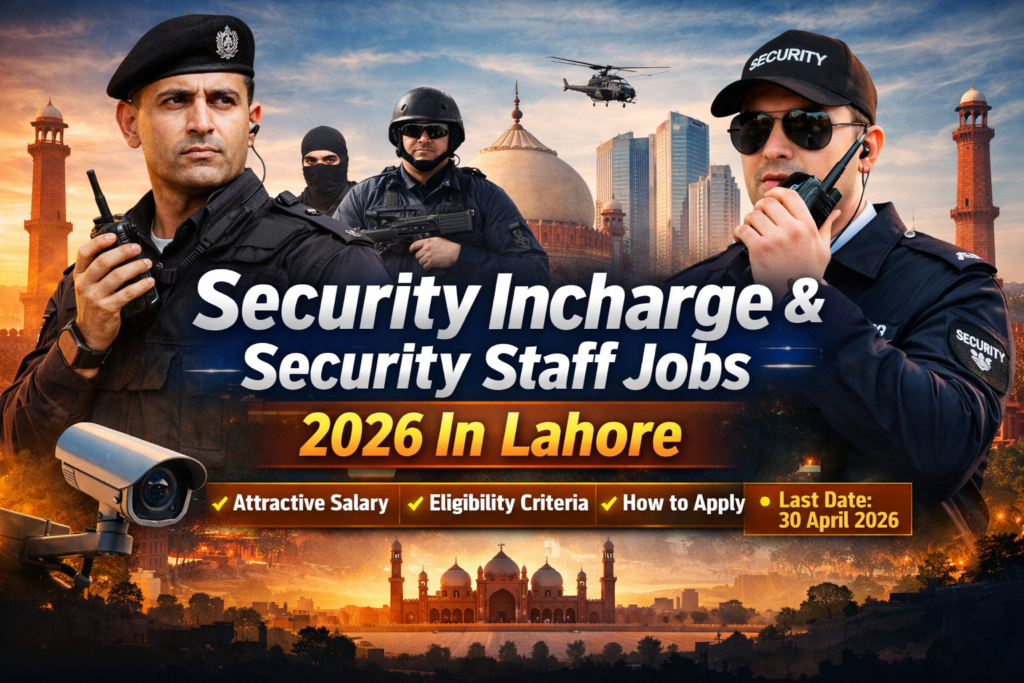 Security Incharge & Security Staff Jobs 2026 In Lahore